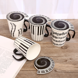 Tasse en céramique originale avec notes de musique, pour lait, jus, café, thé, pratique pour la maison, le bureau, la boisson quotidienne - Product Image 3