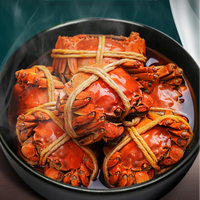 Crabe femelle entier précuit surgelé avec une riche pâte rouge marinée au vin de Shaoxing Hua Diao