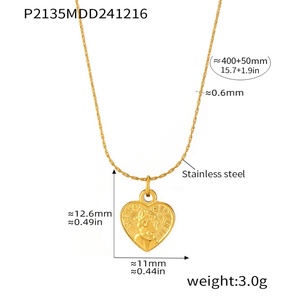 Collar de Corazón de Acero Inoxidable, Joyería de Moda, Agente de Shopify, Dropshipping, Collar con Colgante de Amor y Amistad para Chicas - Product Image 3