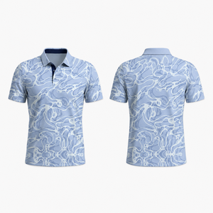 Polo de golf personnalisé pour homme, imprimé abstrait, respirant, séchage rapide, extensible, OEM ODM, fabrication sous marque privée - Product Image 4