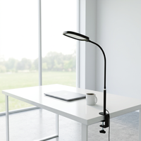 Lampe de bureau LED carrée en aluminium, protection oculaire, design moderne, commande tactile, 4 niveaux d'éclairage réglables, idéale pour l'étude et la lecture