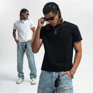 T-shirt surdimensionné à manches courtes en coton popeline de luxe, 300 g/m², imprimé à l'écran, personnalisé, pour homme - Product Image 4