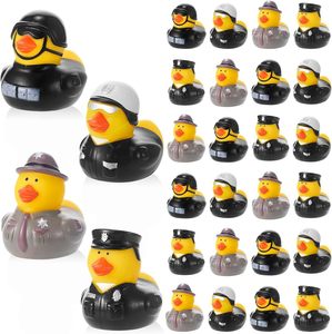 Adecuado para niños pequeños, pato de goma de policía de PVC personalizado, juguetes de agua para niños, juguetes de baño de bañera impresos a granel - Product Image 1