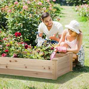Boîte de jardinière de lit de jardin surélevée carrée <span class=keywords><strong>en</strong></span> <span class=keywords><strong>bois</strong></span> Durable écologique extérieur décor à la maison plateaux de Pot - Product Image 2