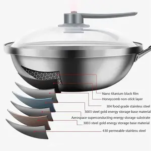 Gas Bếp cảm ứng Chảo phổ tổ ong thiết kế không dính Frying Pan