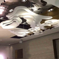 Lustre suspendu en forme de nuage en acrylique, design moderne, éclairage de hall d'hôtel