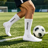 Chaussettes de football antidérapantes respirantes de haute qualité pour jeunes et adultes, chaussettes de sport pour l'entraînement au football, chaussettes de football avec logo personnalisé