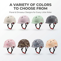 Nouveautés : Casque de vélo respirant et léger pour enfants, motif floral, sangle réglable pour vélo, trottinette et skateboard