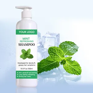 OEM özel Logo özel etiket kepek önleyici doğal organik saç biberiye nane şampuanı toptan yağlı saçlar için