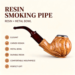 Pipa de Tabaco con Acabado de Mármol de 143 mm al por Mayor |   Tazón Acanalado con Base Translúcida Ámbar, Venta al por Mayor, YunAng OEM - Product Image 1