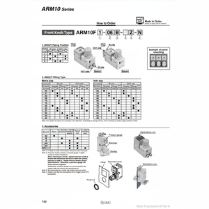 Régulateur de collecteur compact SMC Pneumatics ARM10F1-06G régulateur haute pression - Product Image 1