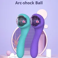 Vibrateur double tête transfrontalier à 10 fréquences de vibration, rechargeable par micro-prise CC, non lubrifié, écologique, avec fonction Cross Hot Arc Shock Ball