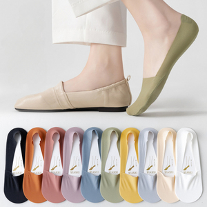 Calcetines de mujer de alta calidad, calcetines informales a juego, calcetines cortos invisibles antideslizantes con parte inferior de algodón fino para verano, transpirables - Product Image 1