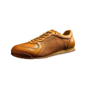 QHCCID Zapatillas de deporte transpirables de cuero genuino para hombre, suela de goma de tacón bajo, zapatos informales para caminar - Product Image 1