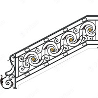 Rampe d'escalier en fer forgé haute résistance, garde-corps en fer galvanisé à chaud, motif et dimensions personnalisés disponibles