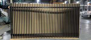 Barrière et porte soudées par latte verticale en aluminium en métal noir de jardin de décoration de poudre enduite - Product Image 4