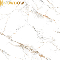 Panneau en résine d'albâtre rétroéclairé KNOWDOW, pierre frittée, onyx blanc translucide, panneau mural intérieur, faux brique brillant, 6 mm d'épaisseur