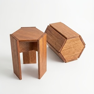 Dos Taburetes de Madera Maciza Apilables, Estilo Escandinavo Simple, Modernos y Portátiles, para Comedor, <span class=keywords><strong>Tocador</strong></span>, Sala de Estar - Product Image 1