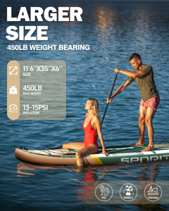 Offre Spéciale personnalisé SUP Ocean Waters 11'6 "* 35" * 6 "Drop Stitch planche de pêche Stand up Paddle Board gonflable Paddle Surf Board - Product Image 4
