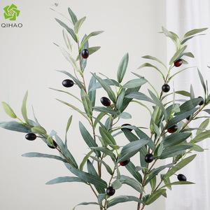 Planta de Olivo Artificial QIHAO de 95 cm con Hojas de Plástico y Frutos, Decoración para Interiores del Hogar - Product Image 2