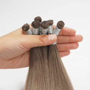 ผมต่อทำจากผ้าขนสัตว์สีบลอนด์มีรากคู่สำหรับต่อผมมนุษย์แท้ - Product Image 3