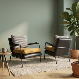 Fauteuil d'appoint moderne en similicuir rembourré avec pieds en métal pour salon et mobilier de maison - Product Image 3