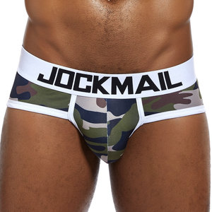 JOCKMAIL กางเกงบ็อกเซอร์ทหารสำหรับผู้ชาย,กางเกงชั้นในลายพรางขาสั้นเอวต่ำแฟชั่นแบรนด์อเมริกัน