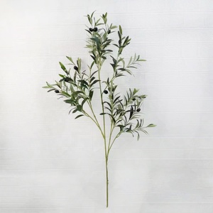 Branches d'arbre d'olive artificielles en plastique en soie, vente en gros, - Product Image 2