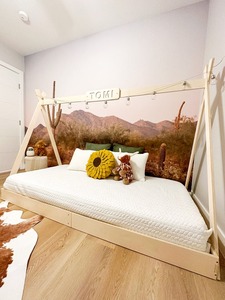 Montessori tầng giường lều cho trẻ mới biết đi gỗ TEE <span class=keywords><strong>PEE</strong></span> giường với thanh cho phòng ngủ - Product Image 3