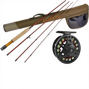 Ensemble <span class=keywords><strong>canne</strong></span> à mouche et moulinet 8'1'' 3/4 Weight en fibre de carbone, kit de pêche à la mouche léger <span class=keywords><strong>pour</strong></span> débutants (B02) - Product Image 1