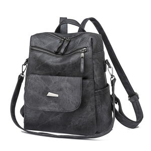 Nouveau femmes rétro Vintage PU <span class=keywords><strong>sac</strong></span> à dos <span class=keywords><strong>femme</strong></span> étudiant livre <span class=keywords><strong>sac</strong></span> fermeture à glissière <span class=keywords><strong>sac</strong></span> à <span class=keywords><strong>main</strong></span> à la mode pour collège voyage école utilisation - Product Image 2