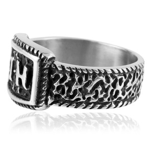 Bague en acier inoxydable pour homme yunnique, design géométrique, style rétro punk, bijoux tendance, cadeau prêt à être expédié - Product Image 3