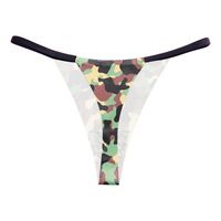 String sexy imprimé camouflage - Bikini taille basse sans couture pour femmes (Euro/US), lingerie string