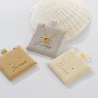 Cartes de présentation de bijoux en microfibre de luxe personnalisées avec logo, pour boucles d'oreilles et colliers, emballage pour marques de bijoux et vente au détail