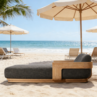 Chaise longue de luxe moderne en teck imperméable pour projets hôteliers, piscine, patio, jardin, complexe hôtelier, villa, transat de jardin