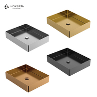 Lavabo Rectangular de Acero Inoxidable 304 con Diseño Europeo, Acabado Cepillado, Fácil de Limpiar, para Baño