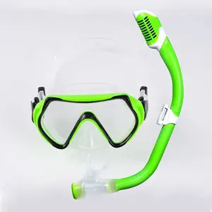 Hoge Kwaliteit China Snorkelmasker Full Face Snorkel Duiken Groen Masker En Snorkel Set Zwembril