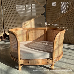 Lit pour <span class=keywords><strong>chat</strong></span> et chien en rotin <span class=keywords><strong>nordique</strong></span> respirant tressé avec fonction photo pour enfants, aucun assemblage requis - Product Image 1