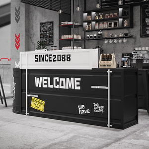 Bureau de réception de style industriel Longstar, bureau de réception en forme de L très vendu, comptoir de réception incurvé unique pour bar - Product Image 2