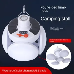 야외 휴대용 조명 3 in 1 캠핑 랜턴 태양열 충전식 텐트 램프 손전등 캠핑 랜턴 텐트 라이트