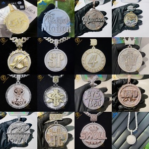 Custom Vvs Lab liontin huruf berlian Moissanite tumbuh emas putih putih 925 perak murni liontin Logo perhiasan wanita halus - Product Image 2