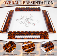 Supports de Mahjong en Acrylique avec Poussoirs Magnétiques Détachables, Supports Antidérapants pour Tuiles en Acrylique, Poussoir Tout-en-un pour Mahjong Américain