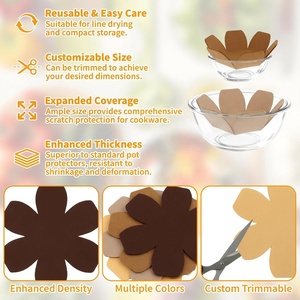 Paquete de 12 Protectores de Fieltro para Ollas y Sartenes, 3 Tamaños, Más Gruesos, para Apilar y Proteger Platos de Vidrio y Cerámica, Utensilios de Cocina Contra Rayones - Product Image 3