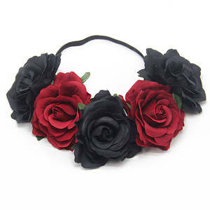 Bandeaux en forme de couronne de fleurs artificielles, bandeau élastique pour femme <span class=keywords><strong>et</strong></span> fille, robe de fête pour mariage <span class=keywords><strong>et</strong></span> carnaval - Product Image 6