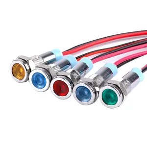 ミニ6mm 8mm 10mm 12mm 14mmインジケーターランプRGBライト信号ランプLED防水金属インジケーターライト6V12V 24V 110V 220V