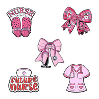 Bros Pin Stetoskop Seri Medis Pink Heart, Pin Logam Hiasan Fashion Perhiasan untuk Perawat Dokter, Hadiah Hari Perawat