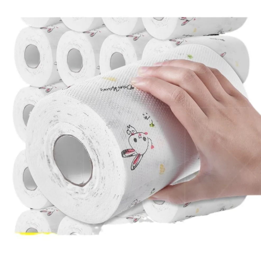 Fabriek Directe Verkoop Keuken Papieren Handdoek 1/2 Laag Bamboe Pulp Gebleekt Papieren Handdoek Absorberend Keukenpapier Rol