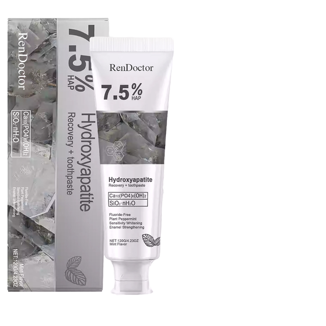 7.5% Nano Hydroxyapatite Fluoride-Free Toothpaste for Teeth Whitening Stain Removal Enamel Protection Anti-Cavity Home (120g)