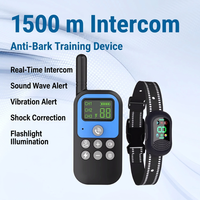 Collier anti-aboiement intelligent 1500m avec interphone vocal, télécommande d'entraînement pour chien, étanche et rechargeable pour jusqu'à 3 chiens