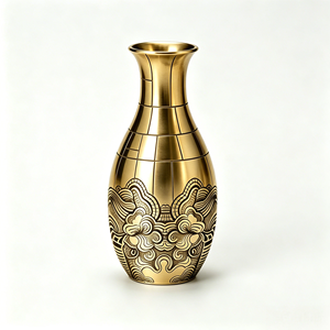 Jarrón de Metal Grabado por CNC Personalizado, Diseño OEM, Solo por Encargo, Sin Stock, Latón, Acero Inoxidable, Decoración con Patrón Chino - Product Image 2